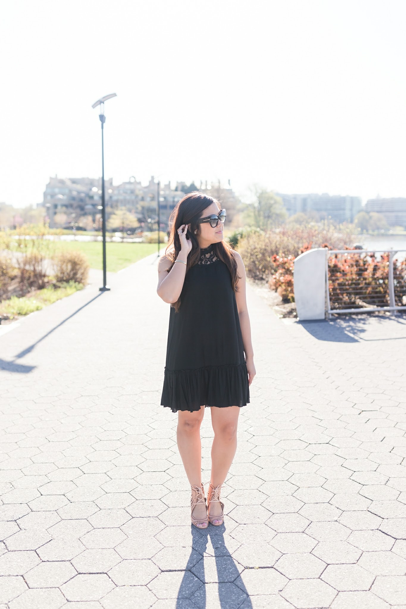 BB Dakota Black Dress and Cutout Wedges - Stylista Esquire - @stylistaesquire