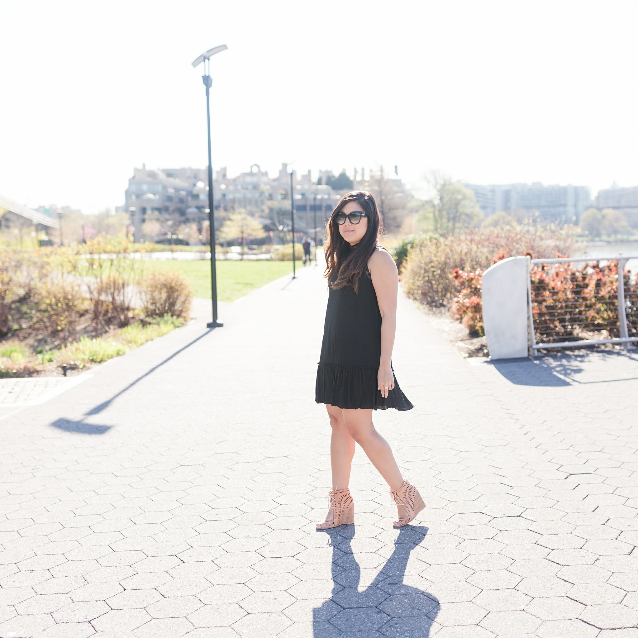 BB Dakota Black Dress and Cutout Wedges - Stylista Esquire - @stylistaesquire